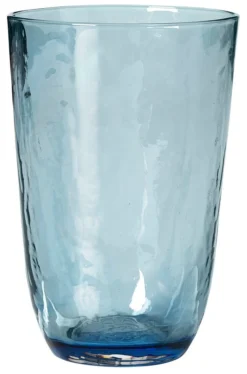Broste Copenhagen Hammered Tumbler 500 Ml ø 9,2 Cm H 13,5 Cm Glas Blauw