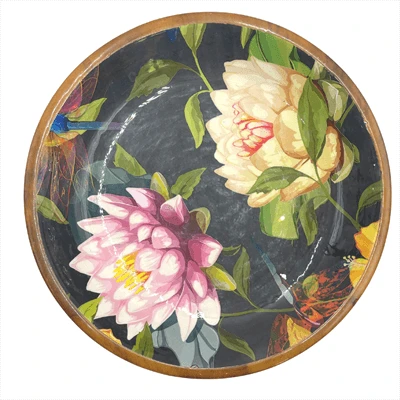 By Room schaal rond ø 38 cm mangohout black lotus By Room Schaal Rond ø 38 Cm Mangohout Black Lotus -Beste Glaswerk Winkel 17713 1