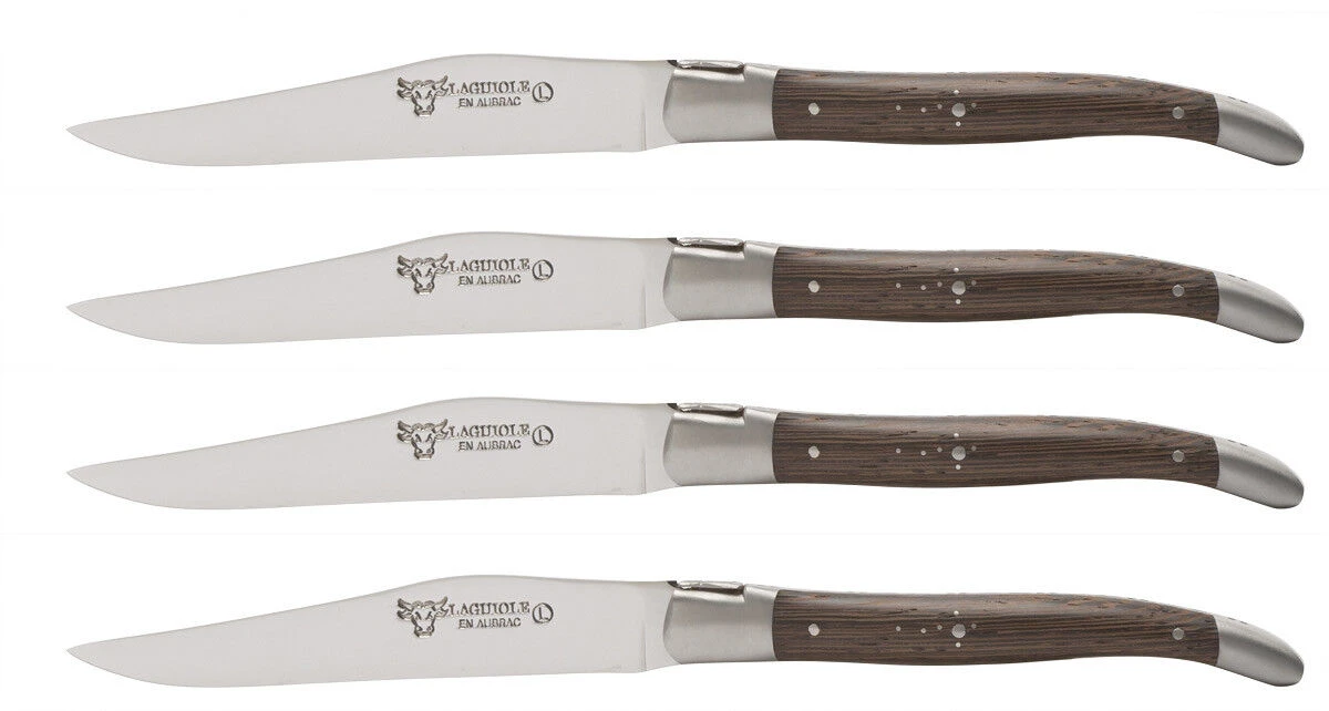 Laguiole en Aubrac Shepherd's Cross steakmes 11,5 cm wengéhout 4 stuks Laguiole En Aubrac Shepherd's Cross Steakmes 11,5 Cm Wengéhout 4 Stuks -Beste Glaswerk Winkel 4861 41257 1