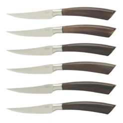 Saladini Steakmes 10 Cm Ossenhoorn 6 Stuks