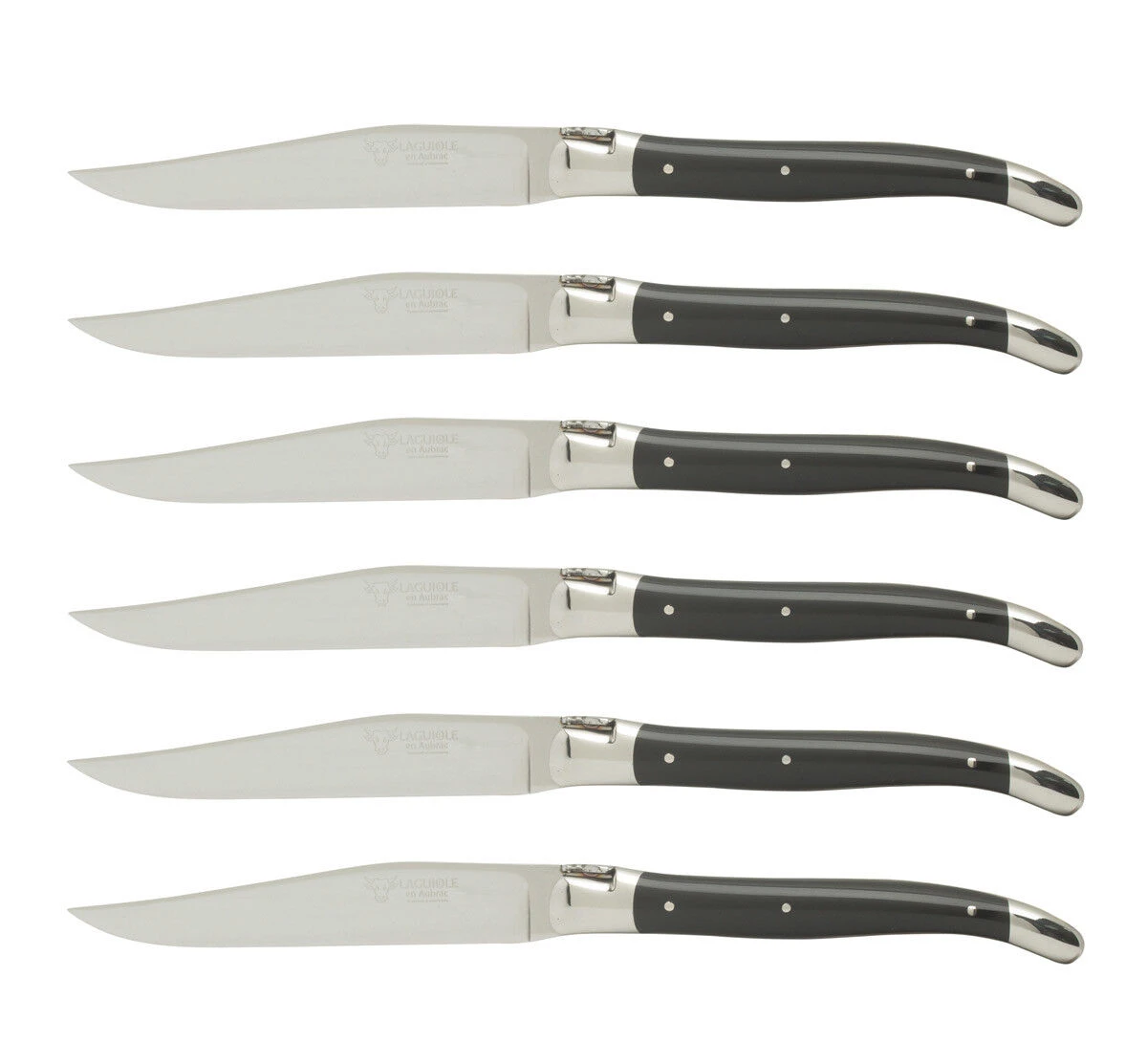 Laguiole en Aubrac steakmes 11,5 cm zwart 6 stuks Laguiole En Aubrac Steakmes 11,5 Cm Zwart 6 Stuks -Beste Glaswerk Winkel 6116 54144 1