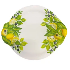 Oldenhof Bord Met Citroenen Ø 30 Cm Aardewerk Wit