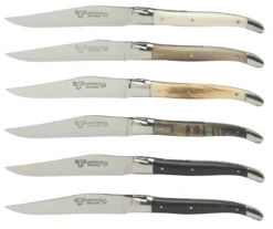 Laguiole En Aubrac Steakmes 11,5 Cm Gemengde Hoornsoorten 6 Stuks