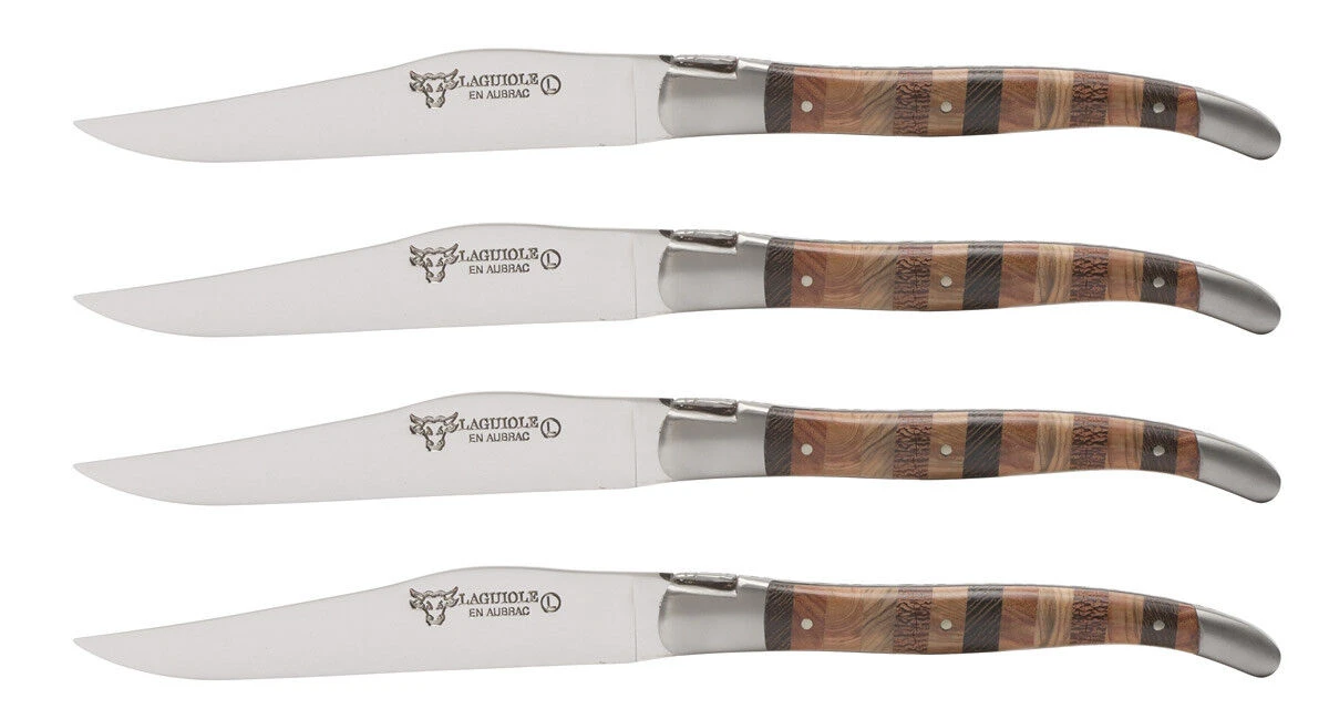 Laguiole En Aubrac Steakmes 11,5 Cm Woodstock 4 Stuks