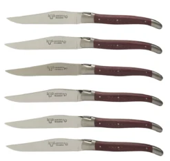 Laguiole En Aubrac Steakmes 11,5 Cm Amarant Rood 6 Stuks