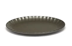 Serax INKU By Sergio Herman Bord Ovaal S 25 X 17,5 Cm H 1,7 Cm Aardewerk Groen