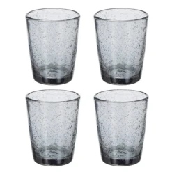 Broste Copenhagen Bubble Tumbler 250 Ml Glas 4-delig Grijs
