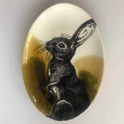 Duro Hunting Rabbit Klein Ovaal Bord 30 X 21 Cm Aardewerk