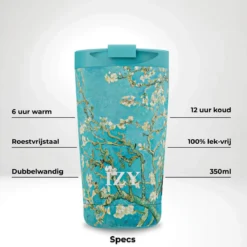 IZY Mugs X Van Gogh Drinkbeker 350 Ml Almond Blossom Rvs 2 IZY Mugs X Van Gogh Drinkbeker 350 Ml Almond Blossom Rvs -Beste Glaswerk Winkel izy mugs x almond blossom infographic specs nl min