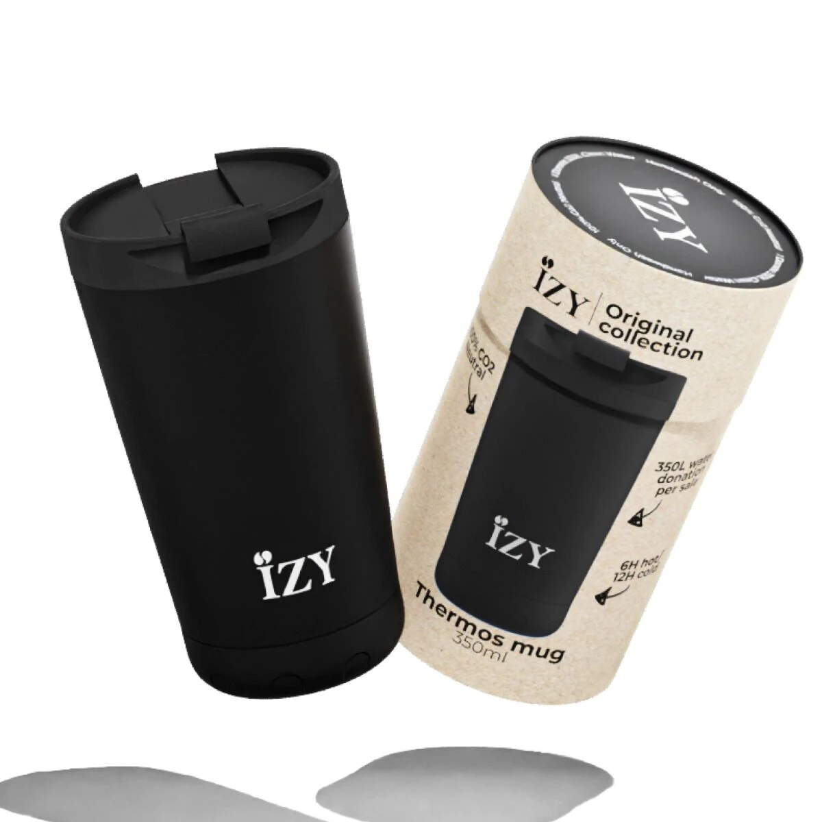 IZY Mugs drinkbeker 350 ml Black rvs IZY Mugs Drinkbeker 350 Ml Black Rvs -Beste Glaswerk Winkel izy mugs x black product picture 2 min