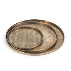 Oldenhof Schaal Met Zandstructuur Large ø 35 X 1 Cm Antique Gold