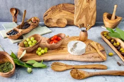 Bowls And Dishes Pure Olive Wood Borreltrio Groot Olijfhout -Beste Glaswerk Winkel pureolivewood frontview 2 19