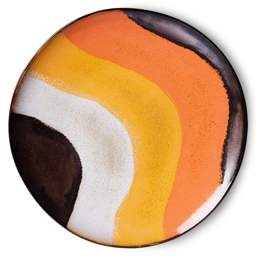 HK Living 70's ACE7183 Retro Wave dinerbord ø 29 cm aardewerk 2 stuks HK Living 70's ACE7183 Retro Wave Dinerbord ø 29 Cm Aardewerk 2 Stuks -Beste Glaswerk Winkel retrodiner2 1