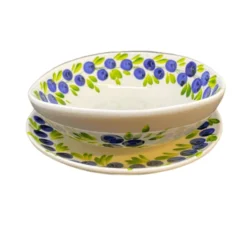 Oldenhof Fruittest Blauwe Bessen 22 Cm Aardewerk Wit