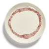 Serax Feast By Ottolenghi Bord XS ø 16 Cm H 2 Cm Aardewerk White + Swirl-Stripes Red
