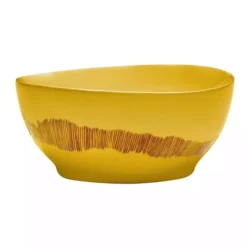Serax Feast By Ottolenghi Kom S ø 15 Cm H 7 Cm Aardewerk Sunny Yellow + Swirl-Stripes Red