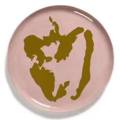 Serax Feast By Ottolenghi Serveerbord ø 35 Cm H 2 Cm Aardewerk Delicious Pink + Pepper Gold