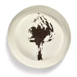 Serax Feast By Ottolenghi Serveerschaal ø 44,5 Cm H 9 Cm Aardewerk White + Artichoke Black