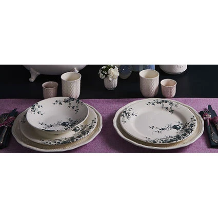 Gien Oiseau dessertbord ø 22 cm keramiek crème Gien Oiseau Dessertbord ø 22 Cm Keramiek Crème -Beste Glaswerk Winkel